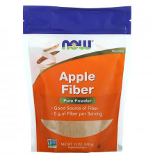 Яблочная клетчатка, Apple Fiber, Now Foods, чистый порошок, 340 г