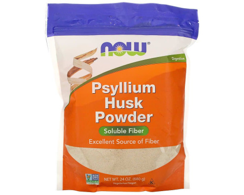 Подорожник, Psyllium Husk, Now Foods, порошок, 680 г