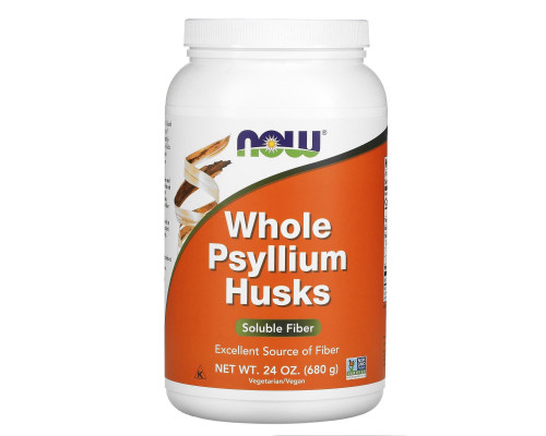 Подорожник, Whole Psyllium Husks, Now Foods, целая шелуха, 680 г