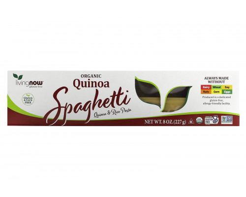 Спагетти из киноа, Quinoa Spaghetti, NOW Foods, Living NOW, органик, 227 г