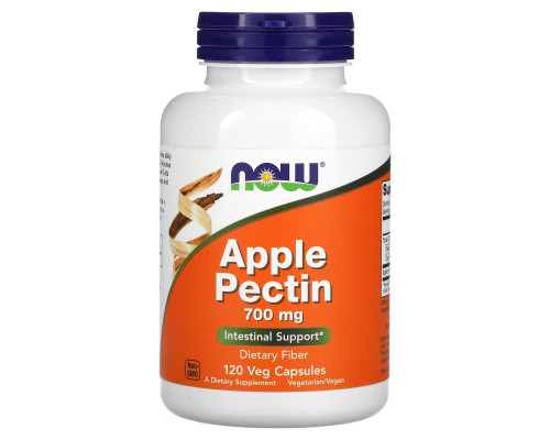 Яблочный пектин, Apple Pectin, Now Foods, 700 мг, 120 вегетарианских капсул