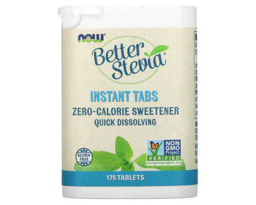 Стевия, Better Stevia, Now Foods, быстрорастворимые таблетки, 175 таблеток