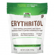 Эритритол, сахарозаменитель, Erythritol, Now Foods, Real Food, 1134 г