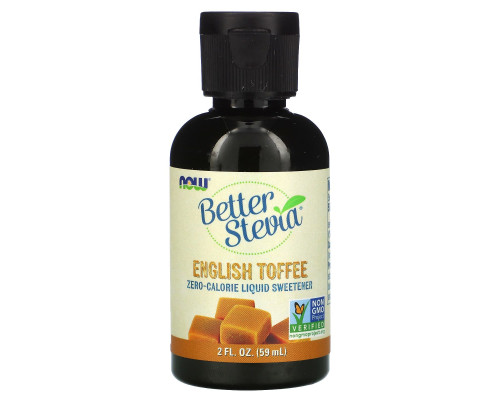 Стевия, Better Stevia, Now Foods, жидкий подсластитель с нулевой калорийностью, вкус английского ириса, 59 мл