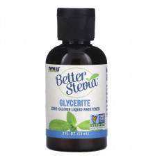 Стевия, Better Stevia, Now Foods, жидкий подсластитель с нулевой калорийностью, глицерит, 59 мл