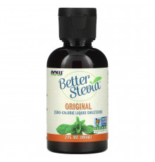 Стевия, Better Stevia, Now Foods, жидкий подсластитель с нулевой калорийностью, оригинал, 59 мл