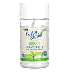 Стевия (экстракт), BetterStevia, Now Foods, органический порошок, 28 г