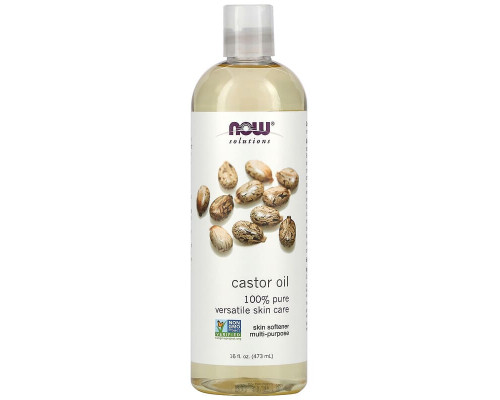 Касторовое масло, Castor Oil, Now Foods, Solution Oils, 473 мл.