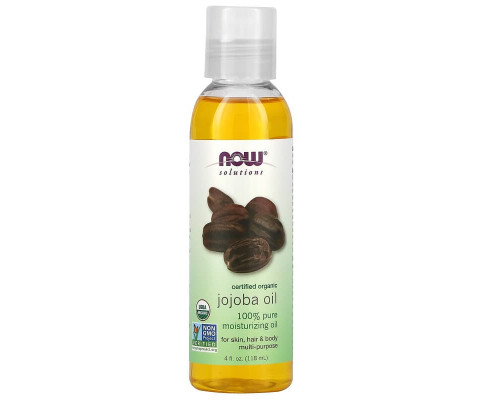 Масло жожоба, Jojoba Oil, Now Foods, Solutions, сертифицированное органическое, 118 мл