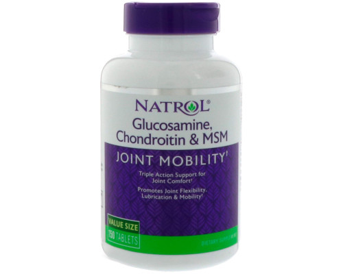 Глюкозамин хондроитин МСМ, Glucosamine Chondroitin MSM, Natrol, 150 таблеток