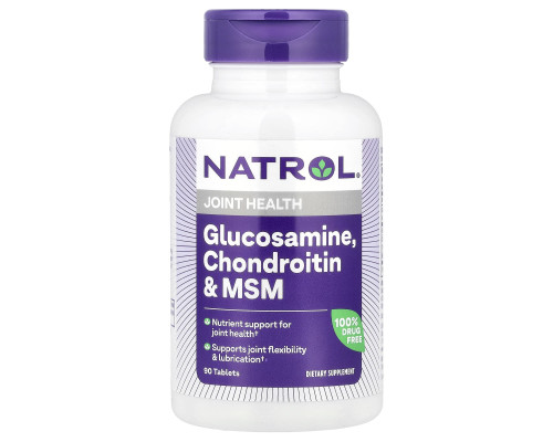 Глюкозамин хондроитин МСМ, Glucosamine Chondroitin MSM, Natrol, 90 таблеток