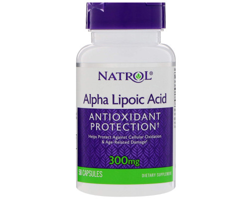 Альфа-липоевая кислота, Alpha Lipoic Acid, Natrol, 300 мг, 50 капсул