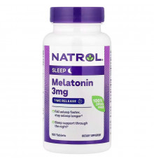 Мелатонин, Melatonin TR, Natrol, 3 мг, 100 таблеток