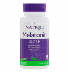 Мелатонин, Melatonin, Natrol, 1 мг, 180 таб.