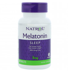 Мелатонин, Melatonin, Natrol, 3 мг, 60 таблеток