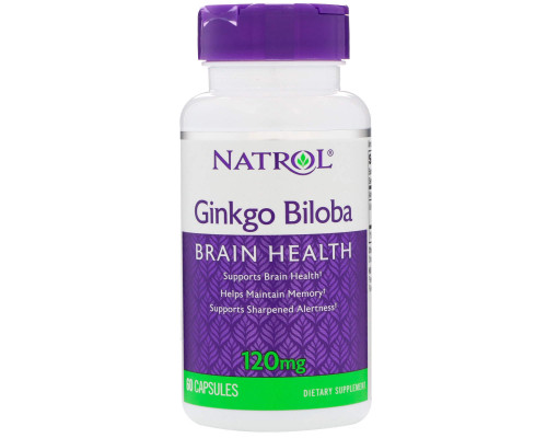 Гинкго билоба, Ginkgo Biloba, Natrol, 120 мг, 60 капсул