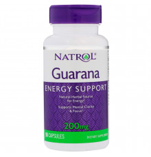 Витамины для мозга (Гуарана), Guarana, Natrol, 200 мг, 90 капсул