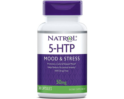 5-гидрокситриптофан, 5-HTP, Natrol, 50 мг, 30 капсул