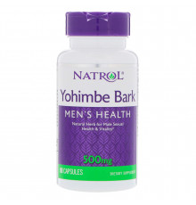 Йохимбе, Yohimbe Bark, Natrol, 500 мг, 90 капсул