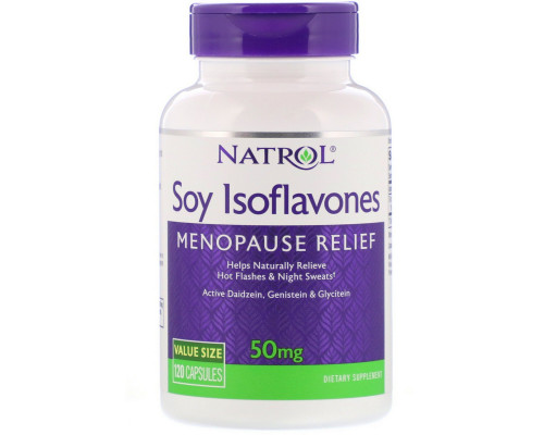 Изофлавоны сои, Soy Isoflavones, Natrol, 50 мг, 120 капсул (10 мг на капсулу)