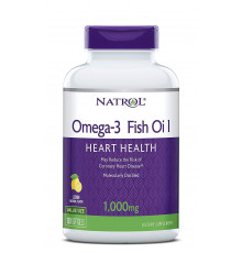 Рыбий жир в капсулах, Omega-3 Fish Oil, Natrol, лимонный вкус, 1000 мг, 150 капсул