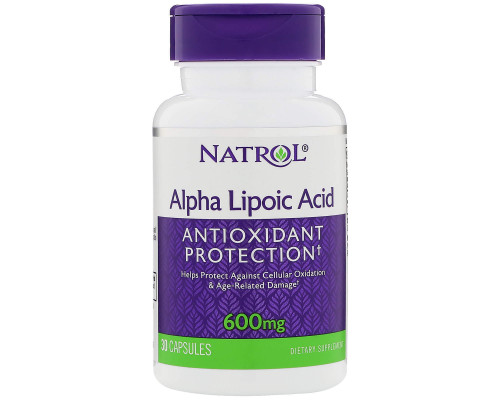 Альфа-липоевая кислота, Alpha Lipoic Acid, Natrol, 600 мг, 30 капсул