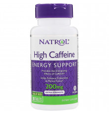 Кофеин, Caffeine, Natrol, 200 мг, 100 таблеток