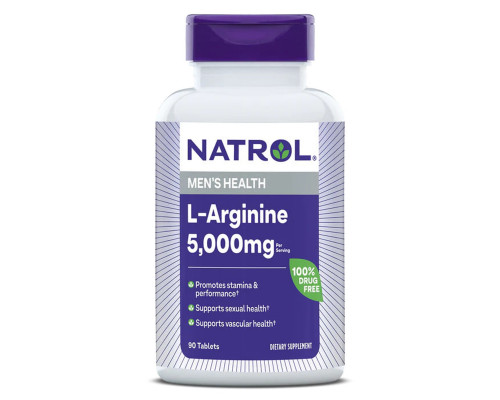 Аргинин, L-Arginine, Natrol, 3000 мг, 90 таблеток