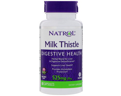 Расторопша, Milk Thistle, Natrol, 525 мг, 60 капсул