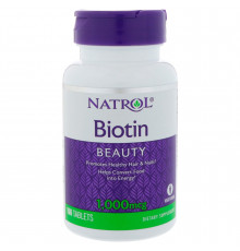 Биотин, Biotin, Natrol, быстрорастворимые, 1000 мкг, 100 таблеток