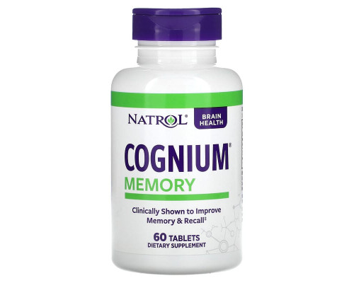 Когниум, Cognium Memory, Natrol, улучшение памяти, 60 таблеток