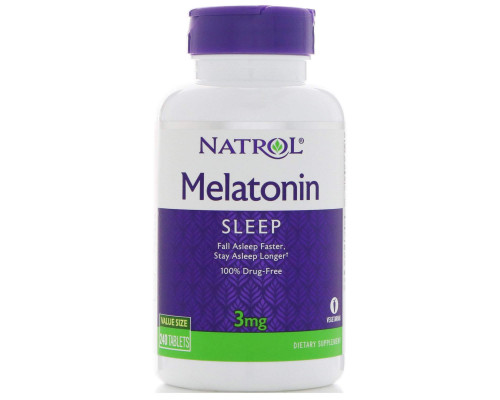 Мелатонин, Melatonin, Natrol, 3 мг, 240 таблеток