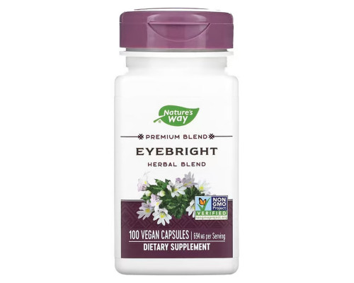 Очанка лекарственная, Eyebright, Herbal Blend, Nature's Way, травяная смесь для глаз, 694 мг, 100 веганских капсул (347 мг на капсулу)