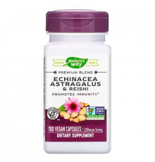 Эхинацея, астрагал и рейши, Echinacea Astragalus & Reishi, Nature's Way, 1200 мг, 100 капсул