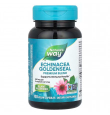 Эхинацея и гидрастис, Echinacea Goldenseal, Nature's Way, 900 мг, 100 веганских капсул