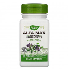 Альфальфа Макс, Alfa-Max, Nature's Way, концентрат, 840 мг, 100 веганских капсул (420 мг на капсулу)