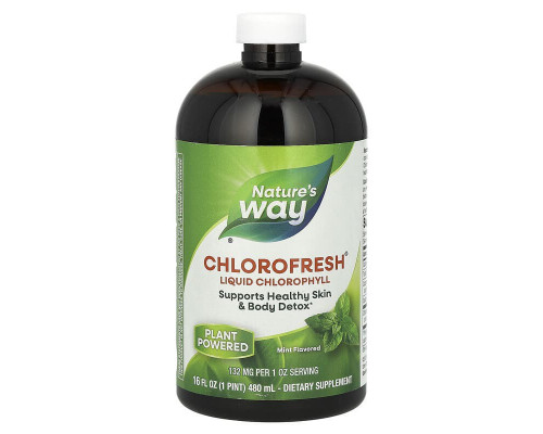 Хлорофилл, Chlorofresh, Nature's Way, жидкий, вкус мяты, 132 мг, 480 мл (132 мг на 2 столовые ложки)