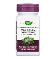 Валериана, Valerian Nighttime, Nature's Way, без привкуса, для сна, 100 таблеток