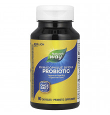 Пробиотики для взрослых, Primadophilus® Bifidus Probiotic, Nature's Way, 5 млрд КОЕ, 90 капсул