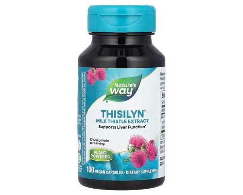Поддержка печени, Thisilyn®, Milk Thistle Extract, Nature's Way, экстракт расторопши пятнистой, 100 веганских капсул