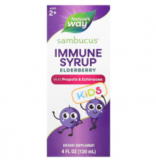 Черная бузина для детей от 2 лет, Sambucus for Kids, Nature's Way, сироп для иммунитета с прополисом и эхинацеей, 120 мл
