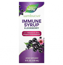 Черная бузина, Sambucus, Immune Syrup, Elderberry, Nature's Way, 120 мл