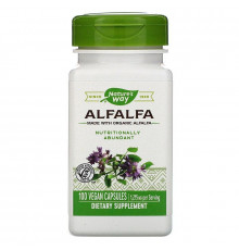 Альфальфа, Alfalfa, Nature's Way, молодые побеги, 1215 мг, 100 веганских капсул