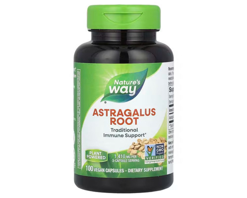 Астрагал, Astragalus, Nature's Way, корень, 1410 мг, 100 веганских капсул (470 мг в капсуле)