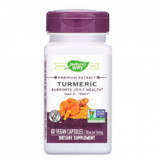 Куркума, Turmeric, Nature's Way, экстракт премиум-класса, 750 мг, 60 веганских капсул