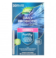Пробиотики + пребиотик для женщин, Fortify, Nature's Way, повседневный уход, 30 млрд КОЕ, 30 капсул с отсроченным высвобождением