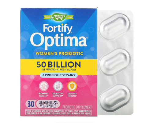 Пробіотики, Fortify® Women's Advanced Care Probiotic, Natures Way, для жінок, 50 млрд., 30 капсул