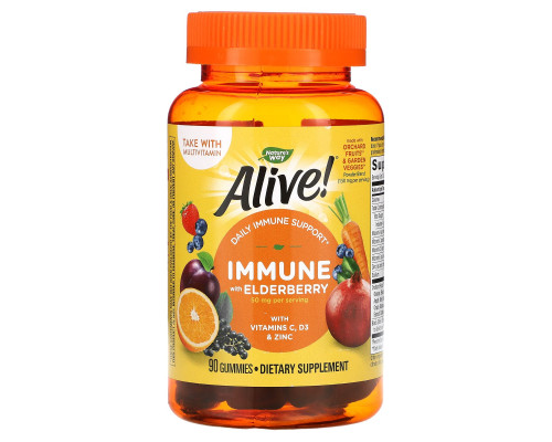 Витамины для иммунитета, Alive! Immune Gummies, Nature's Way, 90 жевательных таблеток