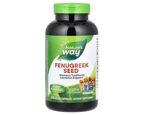 Пажитник, Fenugreek Seed, Nature's Way, семена, 1130 мг, 320 веганских капсул (565 мг на капсулу)