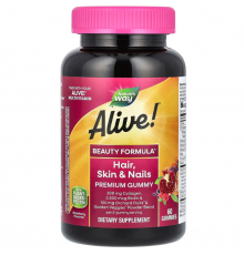 Витамины для волос, кожи и ногтей с коллагеном, Skin, Nails, Hair with Collagen, Nature's Way, клубника, 60 жевательных конфет